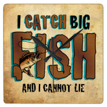 I Catch Big Fish wall clocks