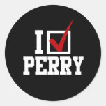 I CHECKMARK RICK PERRY (white) Sticker