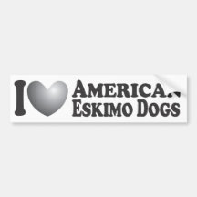 I chiens esquimaux américains de coeur - adhésif p autocollant pour voiture