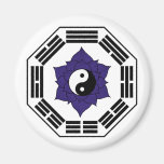 I Ching Black Lotus YinYang Refrigerator Magnets