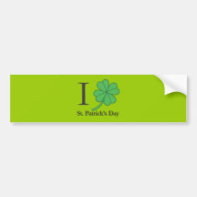 I Clover St. Patrick's Day Bumper Sticker