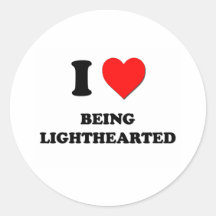 I coeur étant gai autocollant rond