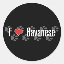 I (coeur) Havanese Autocollant