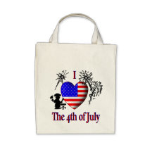 I coeur le 4 juillet sacs en toile