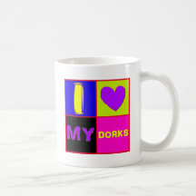 I coeur mon carré de Dorks Tasse À Café