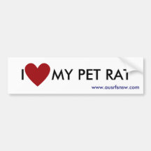 I (coeur) MON RAT d'ANIMAL FAMILIER Adhésifs Pour Voiture