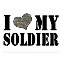 I coeur mon soldat carte postale
