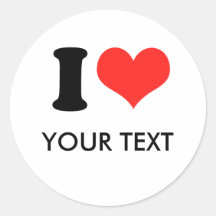 I COEUR (votre texte) Autocollants