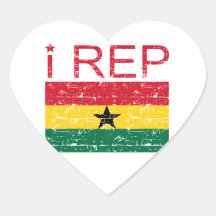 I conception de drapeau du représentant Ghana Autocollants En Cœur