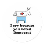I cry because you voted democrat baby t-shirt