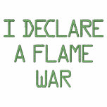 I DECLAREA FLAME WAR EMBROIDERED HOODED SWEATSHIRT