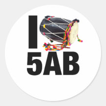 I ( Dhol ) 5AB Round Sticker