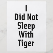 I Did Not Sleep With Tiger Full Colour Flyer