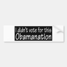 I didn't vote for this Obamanation! Bumper Stickers