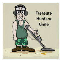I Dig Booty Metal Detecting Guy Invitation