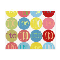 I DO COLORED DOTS POSTCARD