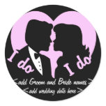 I DO Silhouette Couple Reminder Stickers