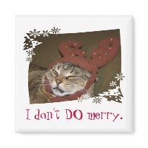 I don't DO merry.  Cat with Antlers Magnet!!