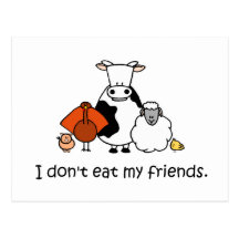 I dont eat my friends postcard