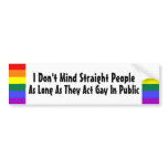 I Don't Mind Straight People Rainbow Flag bumper stickers
