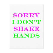 I Don't Shake Hands 2 Post Cards