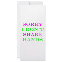 I Don't Shake Hands 2 Rack Card