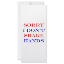I Don't Shake Hands Personalized Rack Card