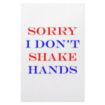 I Don't Shake Hands Stationery Design