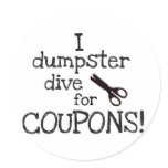 I dumpster dive round stickers