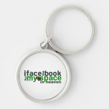 I Face the Book for Myspace Keychain