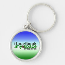 I Face the Book for Myspace Keychain
