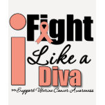 I Fight Like a Diva - Uterine Cancer t-shirts