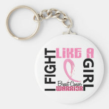 I Fight Like A Girl 3.1 Breast Cancer Keychains