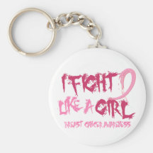 I Fight Like A Girl 5.2 Breast Cancer Keychains