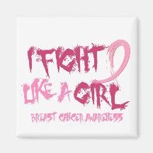 I Fight Like A Girl 5.2 Breast Cancer Refrigerator Magnet