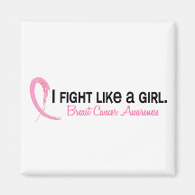 I Fight Like A Girl 6.2 Breast Cancer Fridge Magnets