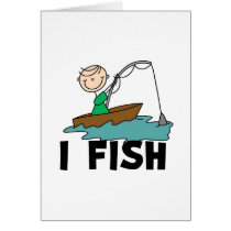 I Fish Boy Stick Figure Card