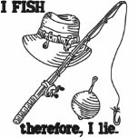 I Fish embroidered shirts