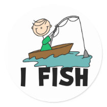 I Fish Stick Boy Stickers Sticker