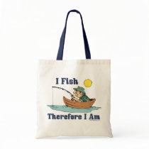 I Fish, Therefore I Am Canvas Bag