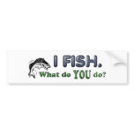 I Fish. What do YOU do? bumper stickers