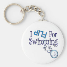 I Flip for Swimming Gifts Keychains