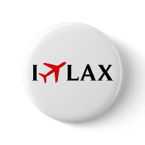 I Fly LAX - Los Angeles International Airport Pinback Buttons