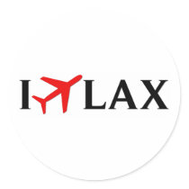 I Fly LAX - Los Angeles International Airport Round Sticker