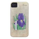I for Iris Floral Monogram Case-Mate iPhone 4 Cases