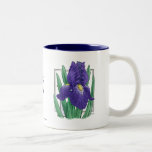 I for Iris Flower Monogram Coffee Mugs