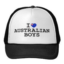 I garçons d'Australien de coeur Casquettes