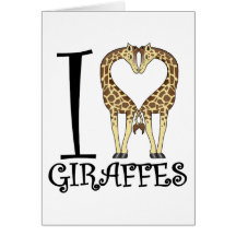 I girafes de coeur carte de vœux