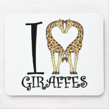 I girafes de coeur tapis de souris
