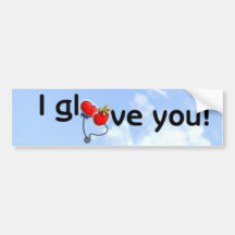 I glove Stiker Bumper Sticker